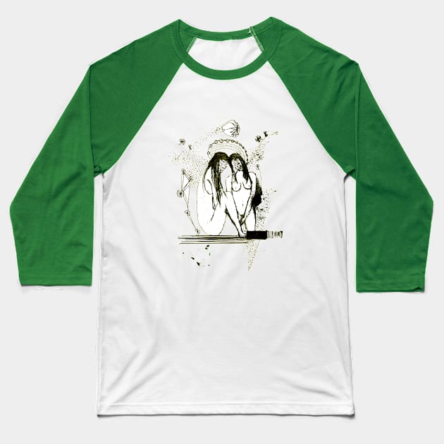 MISCOMMUNICATION BLACK AND WHITE Baseball T-Shirt by deerslugstudio